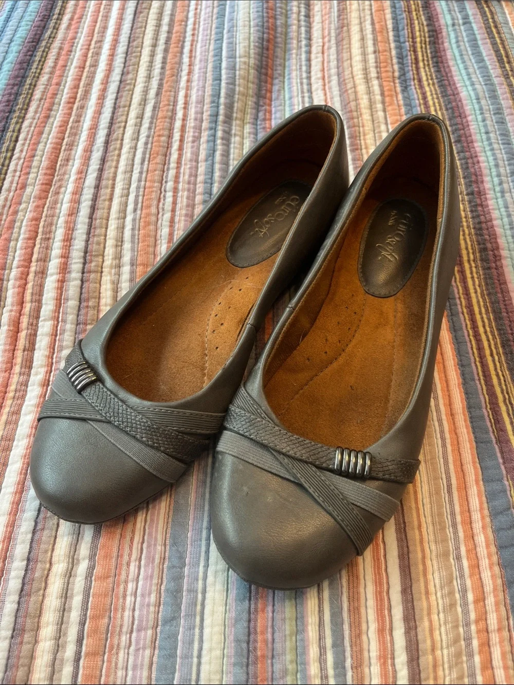 Euro Soft (Eurosoft) lightly cushioned ballet flats women’s 9 grey